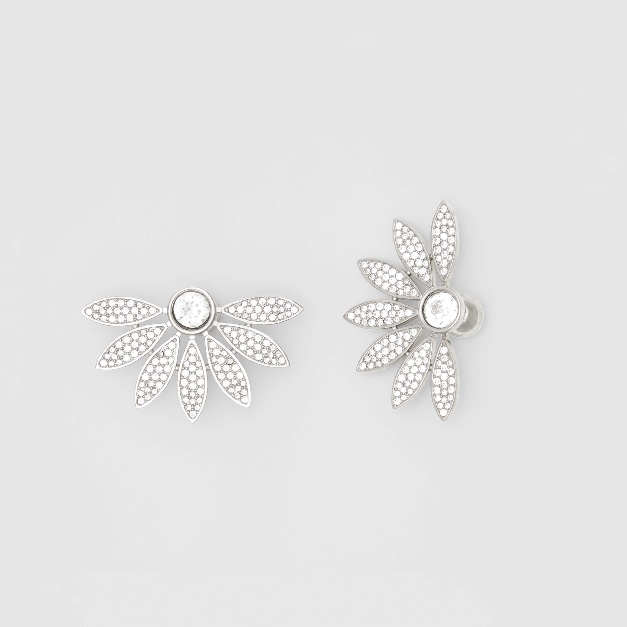 Boucles d'oreilles clou avec demi-marguerite en cristal - Crystal