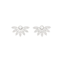 Boucles d'oreilles clou avec demi-marguerite en cristal - Crystal