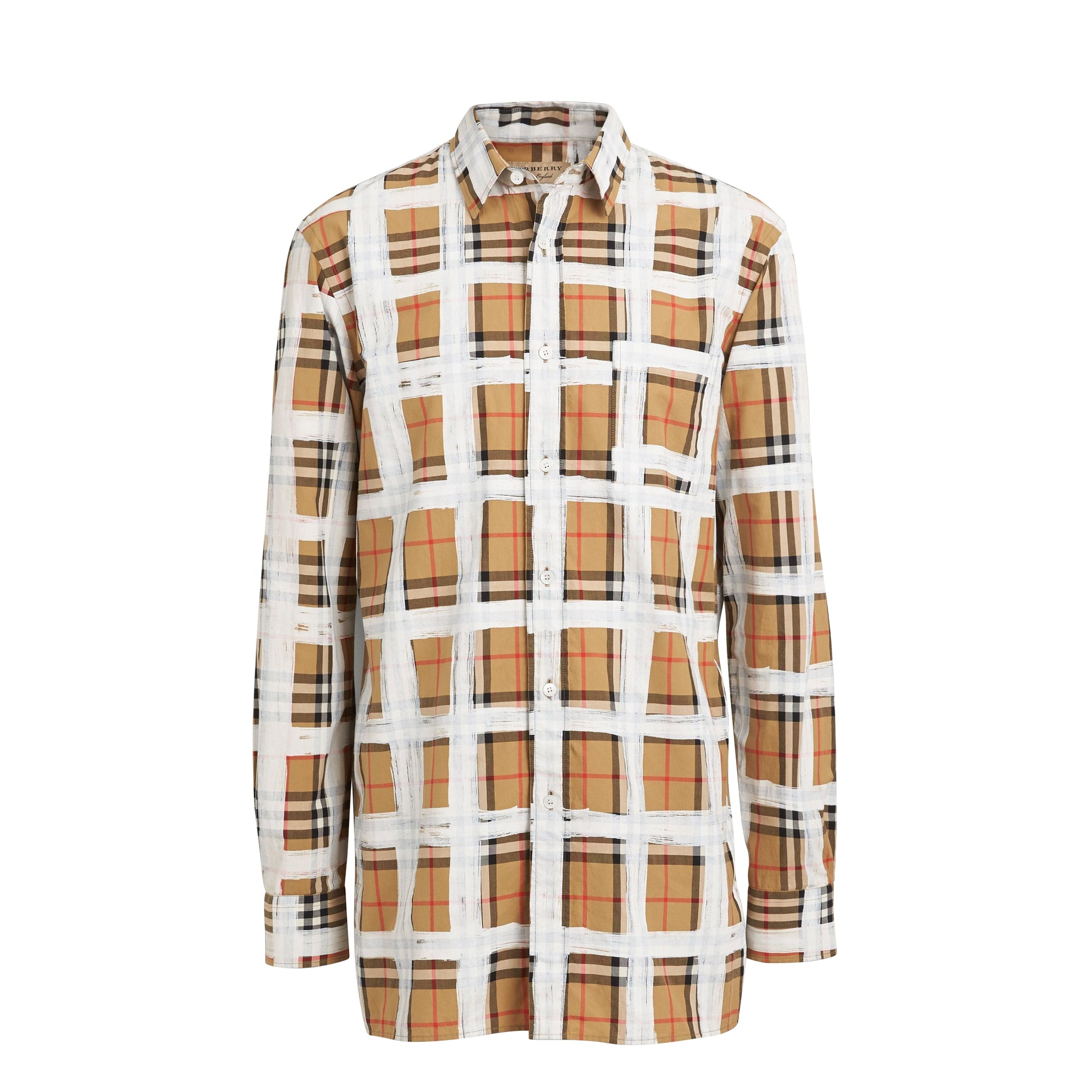Chemise en coton à motif Vintage check peint - Antique Yellow