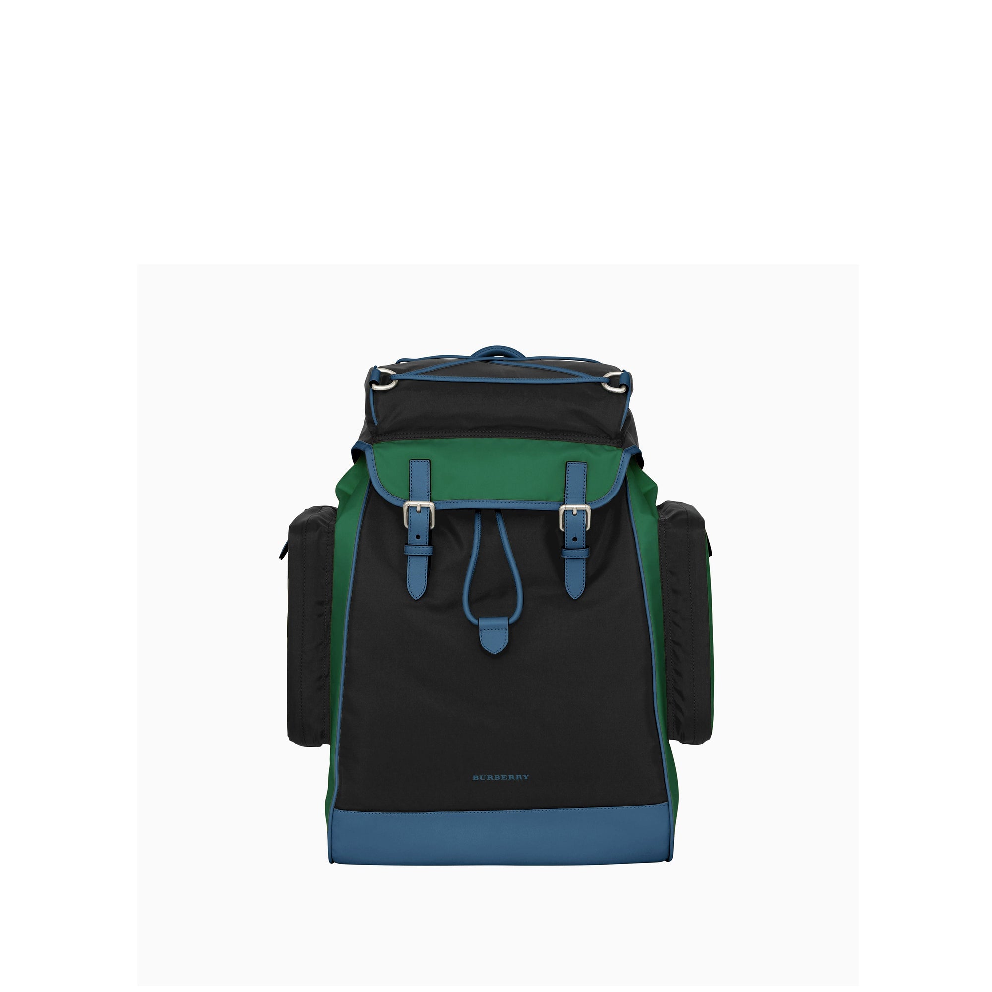 Sac à dos en nylon et cuir tricolore - Black