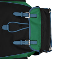 Sac à dos en nylon et cuir tricolore - Black