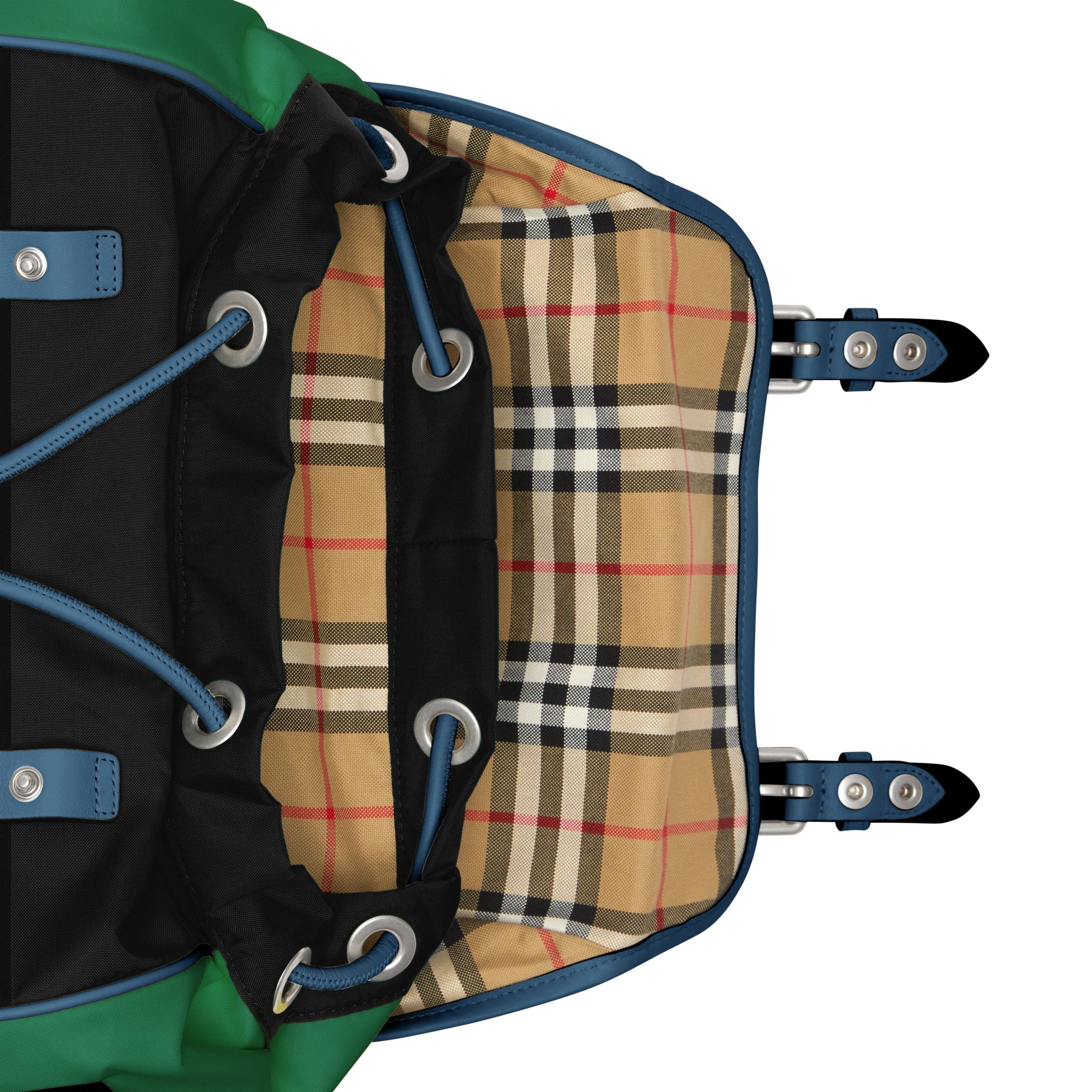 Sac à dos en nylon et cuir tricolore - Black