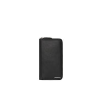 Portefeuille zippé en cuir grainé - Black
