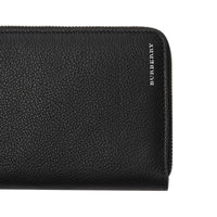 Portefeuille zippé en cuir grainé - Black