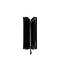 Portefeuille zippé en cuir grainé - Black