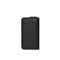 Portefeuille zippé en cuir grainé - Black