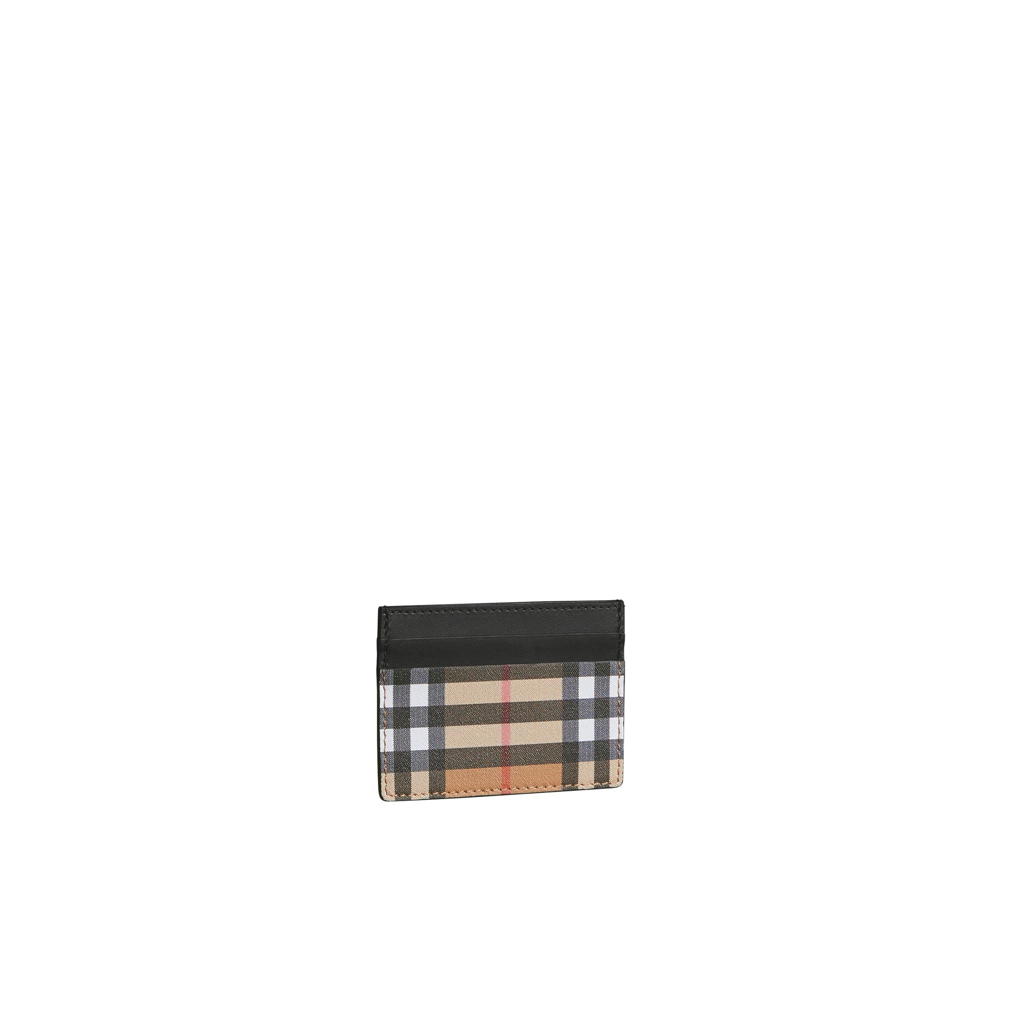 Porte-cartes en cuir à motif Vintage check - Black