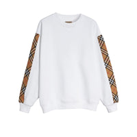 Sweat-shirt en coton mélangé avec détails à motif Vintage check - White