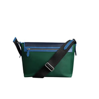 Grand sac Messenger en nylon et cuir tricolore - Black