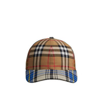 Casquette de baseball à motif check façon patchwork - Antique Yellow
