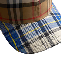 Casquette de baseball à motif check façon patchwork - Antique Yellow