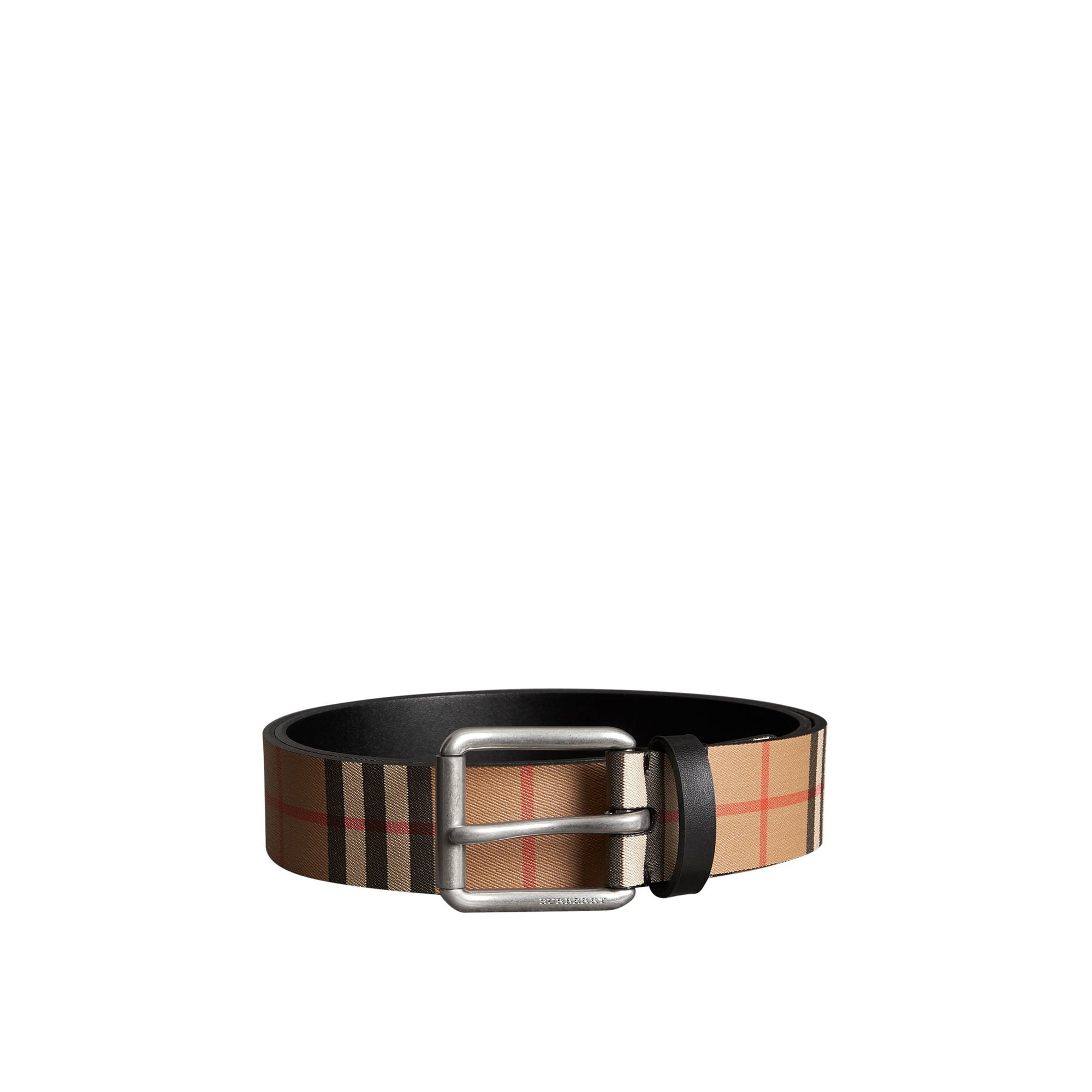Ceinture en cuir à motif Vintage check - Black