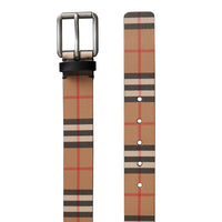 Ceinture en cuir à motif Vintage check - Black