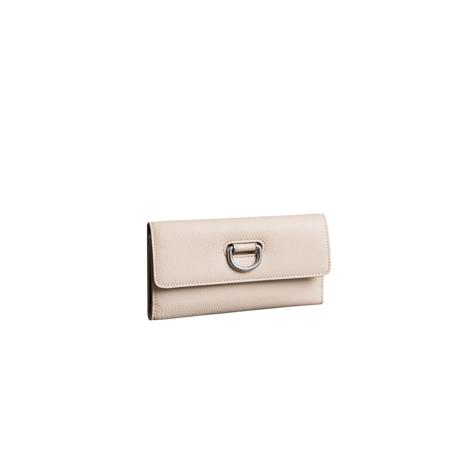 Portefeuille continental en cuir grainé avec boucle en D - Stone