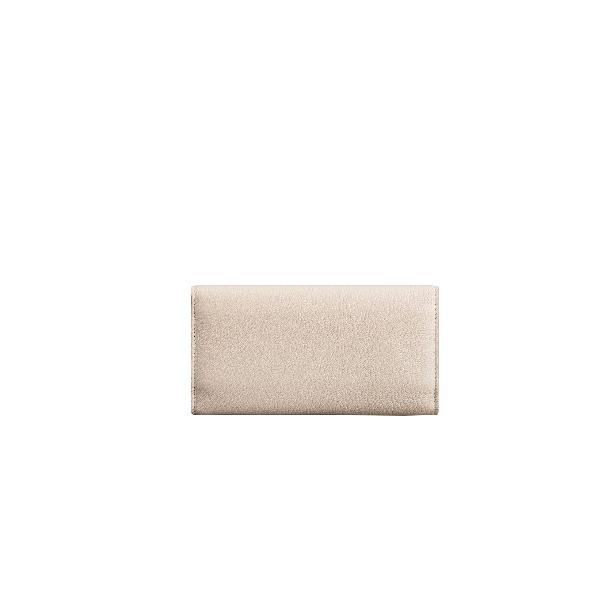 Portefeuille continental en cuir grainé avec boucle en D - Stone