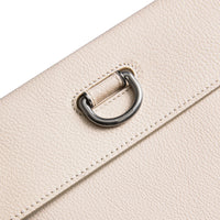 Pochette en cuir à boucle en D avec porte-monnaie zippé - Stone