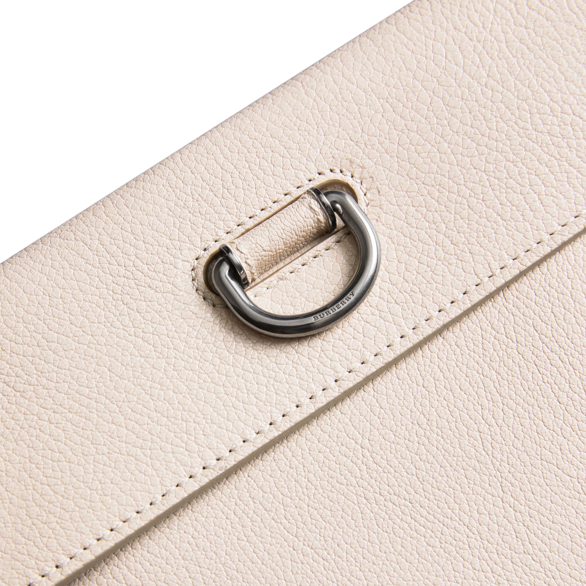 Pochette en cuir à boucle en D avec porte-monnaie zippé - Stone