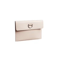 Pochette en cuir à boucle en D avec porte-monnaie zippé - Stone