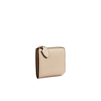 Portefeuille carré zippé en cuir grainé - Limestone