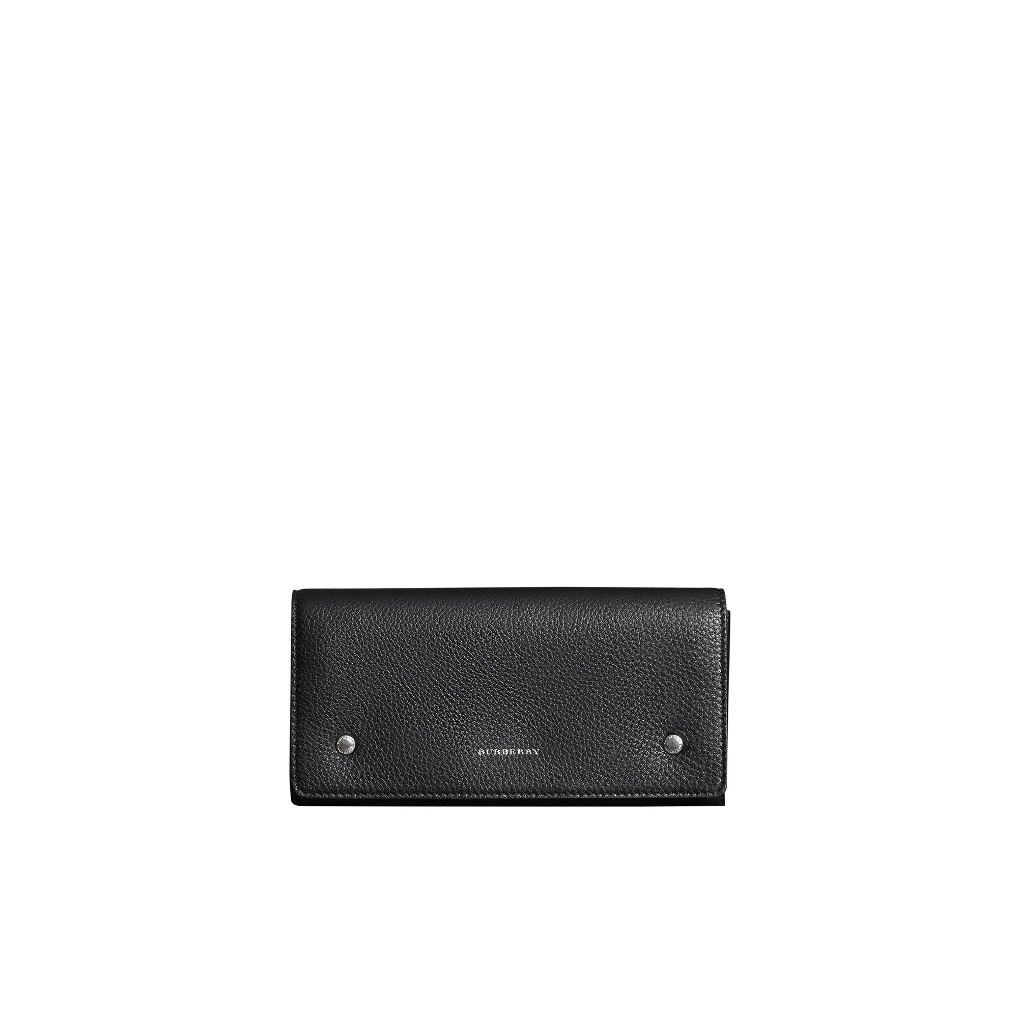 Portefeuille continental en cuir bicolore - Black