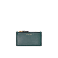 Porte-cartes zippé en cuir bicolore - Dark Cyan