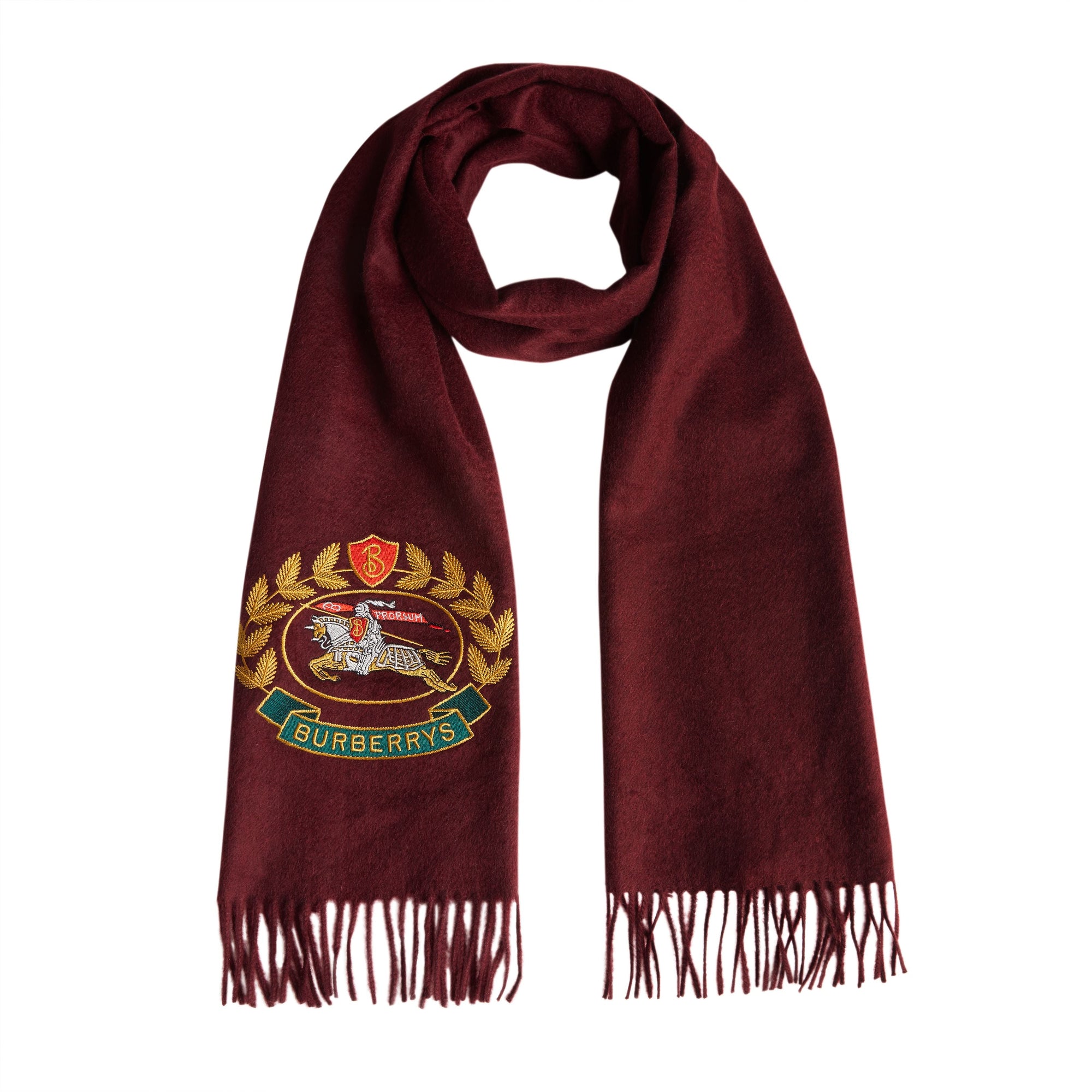 Écharpe classique en cachemire avec logo d'archive - Claret