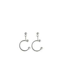 Créoles plaquées palladium avec charme en cristal - Palladio & Crystal