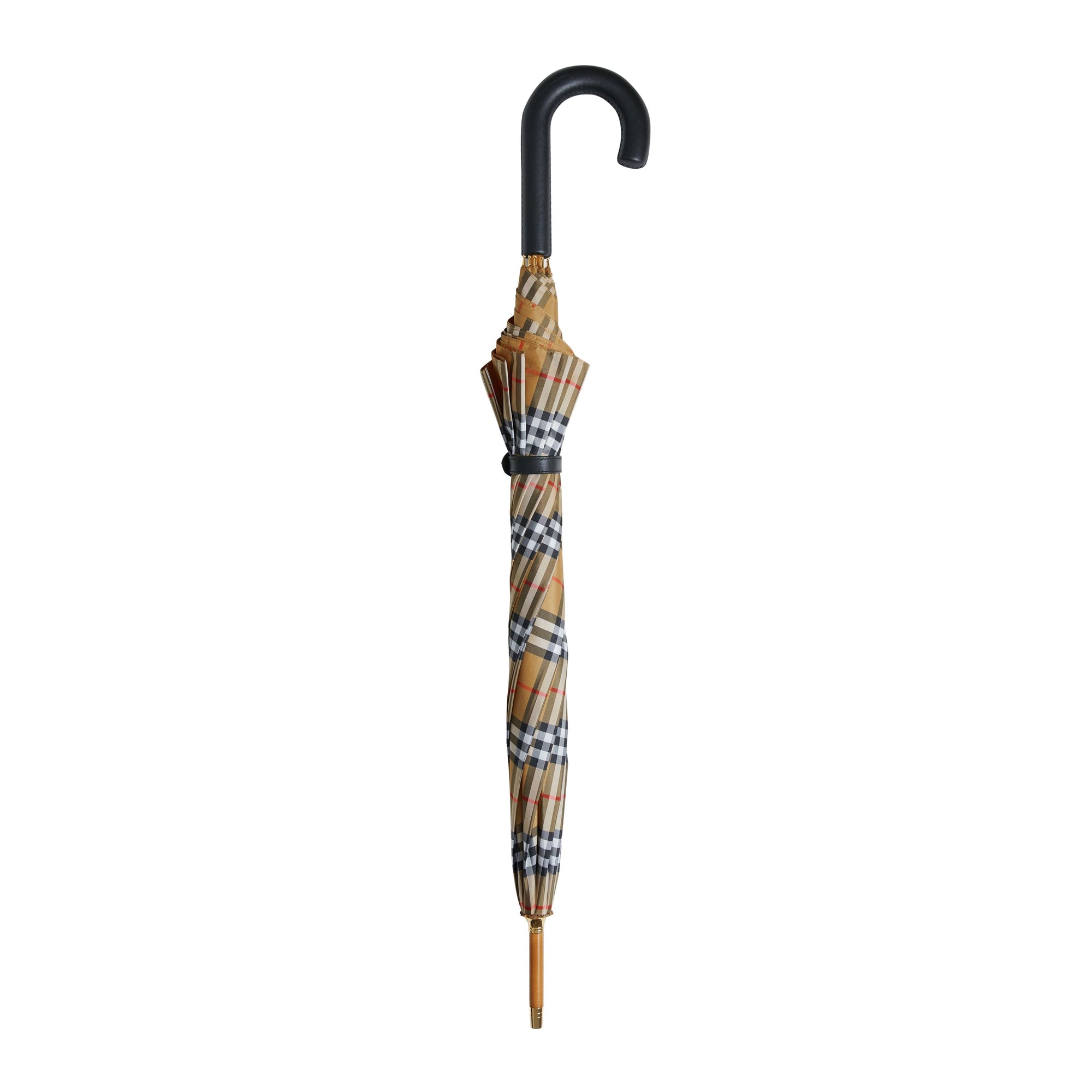 Parapluie canne à motif Vintage check - Antique Yellow & Black