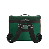 Sac cartable monstre en faux shearling à motif Vintage check - Pine Green