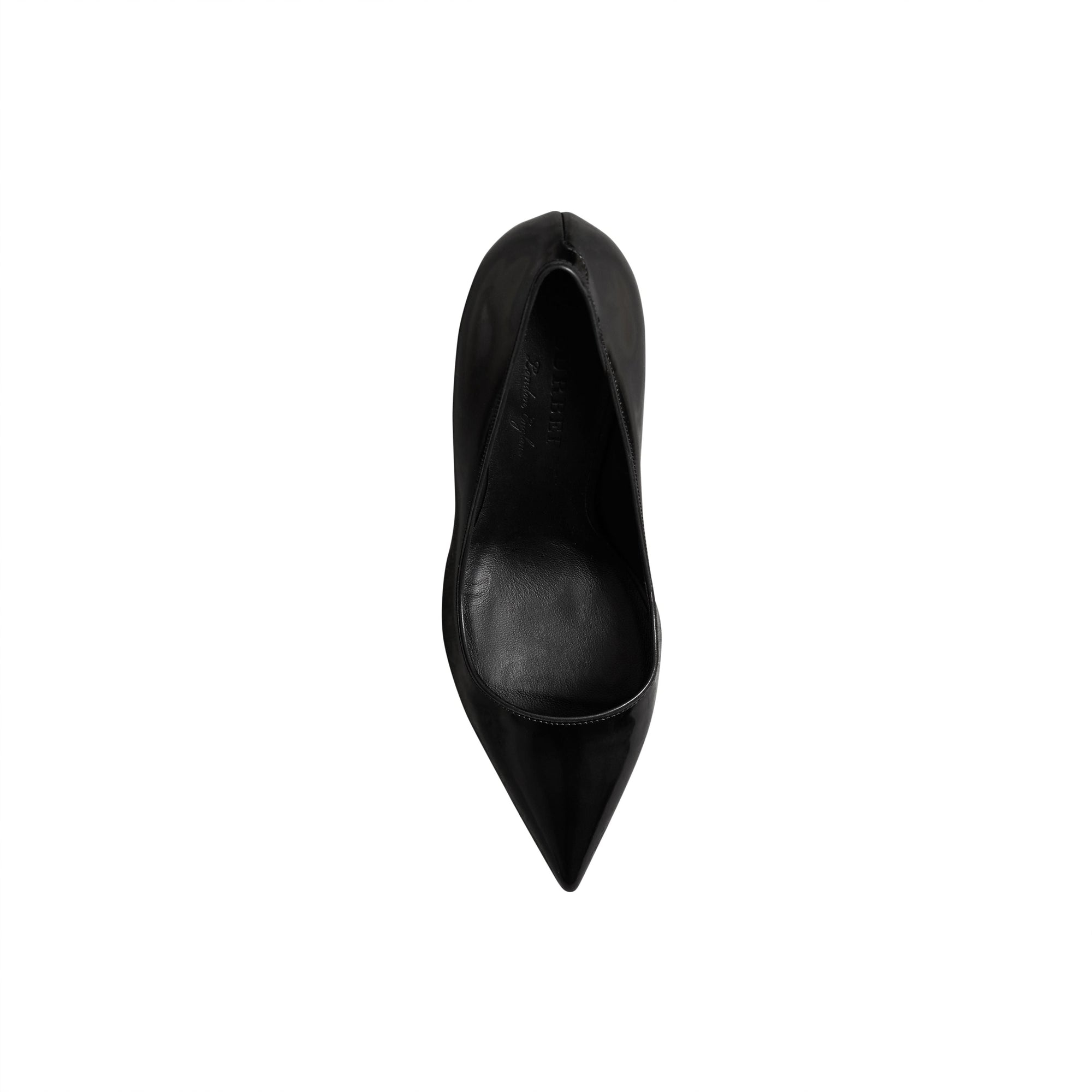 Escarpins en cuir verni avec talon bottier à motif Vintage check - Black