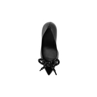 Escarpins en cuir verni avec nœud en corde - Black