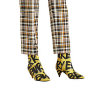 Bottines en cuir à imprimé graffiti - Vibrant Yellow