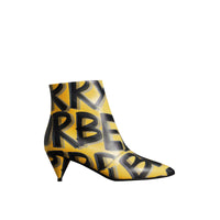Bottines en cuir à imprimé graffiti - Vibrant Yellow