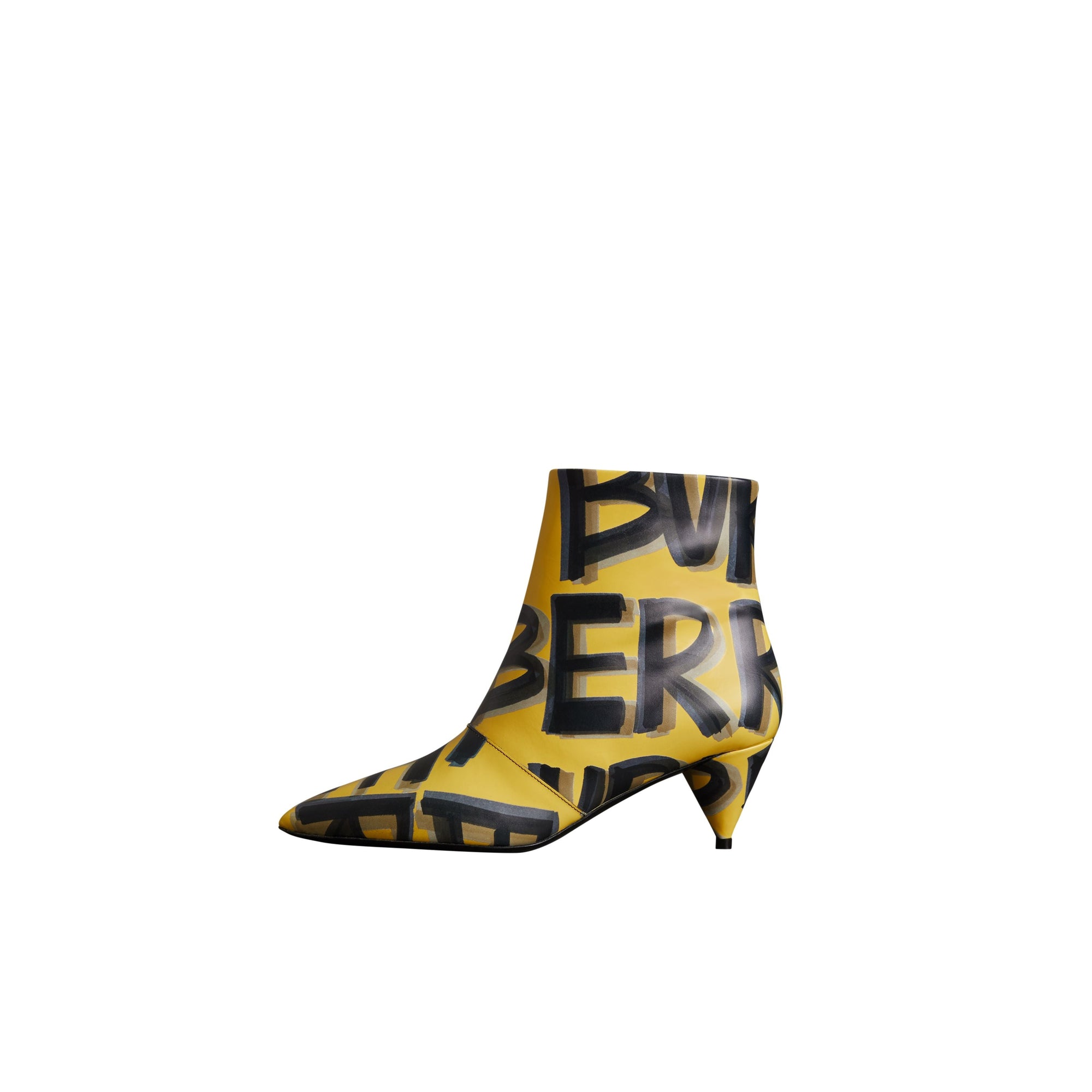 Bottines en cuir à imprimé graffiti - Vibrant Yellow
