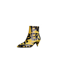 Bottines en cuir à imprimé graffiti - Vibrant Yellow
