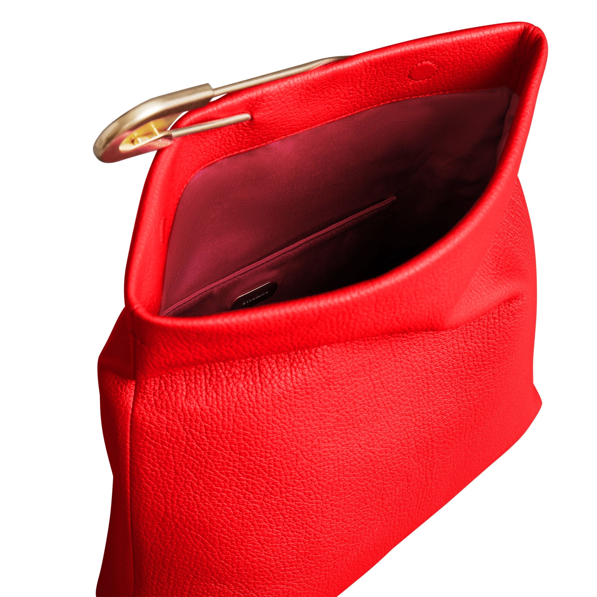 Clutch The Pin moyen en cuir - Bright Red