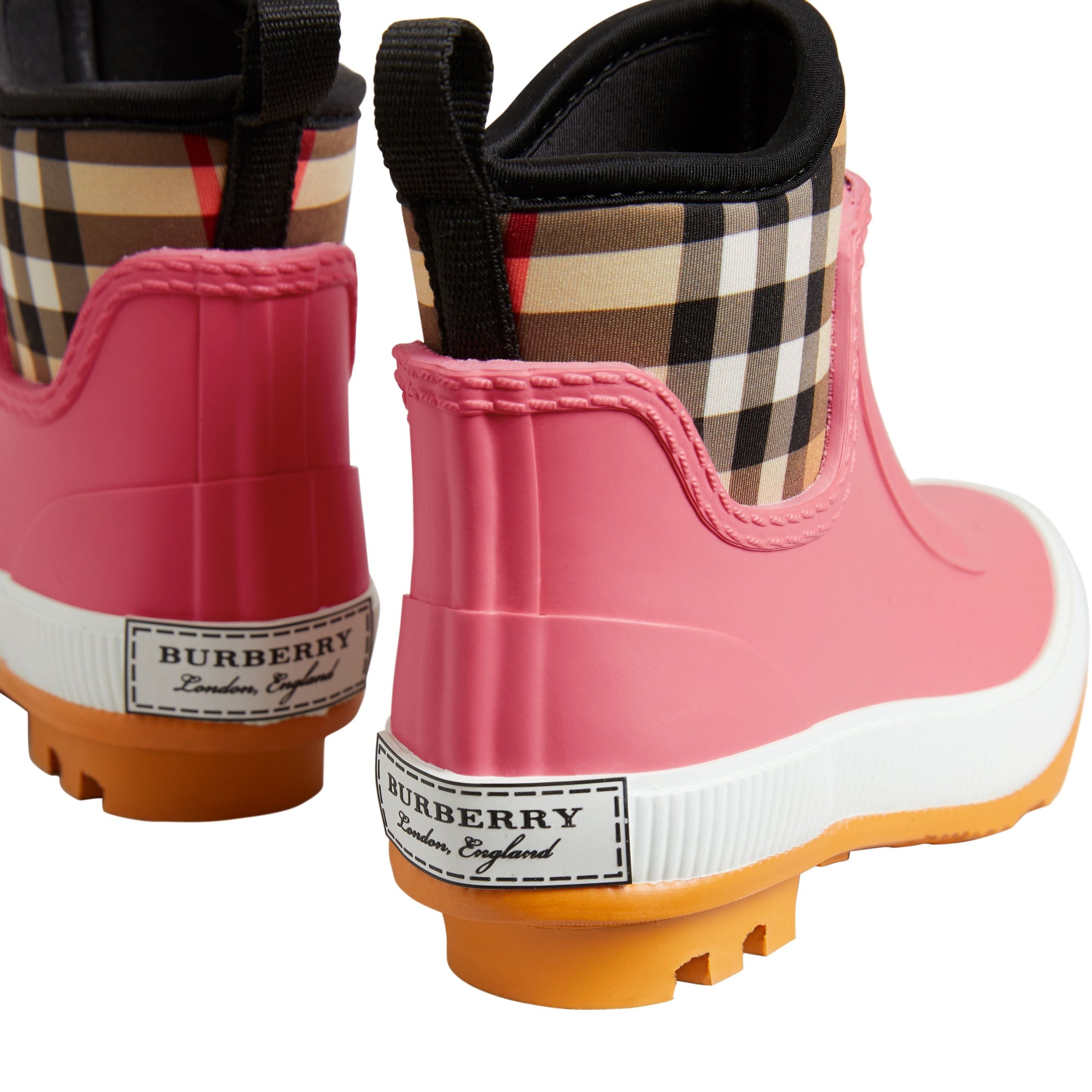 Bottes de pluie en caoutchouc et néoprène à motif Vintage check - Pink Azalea