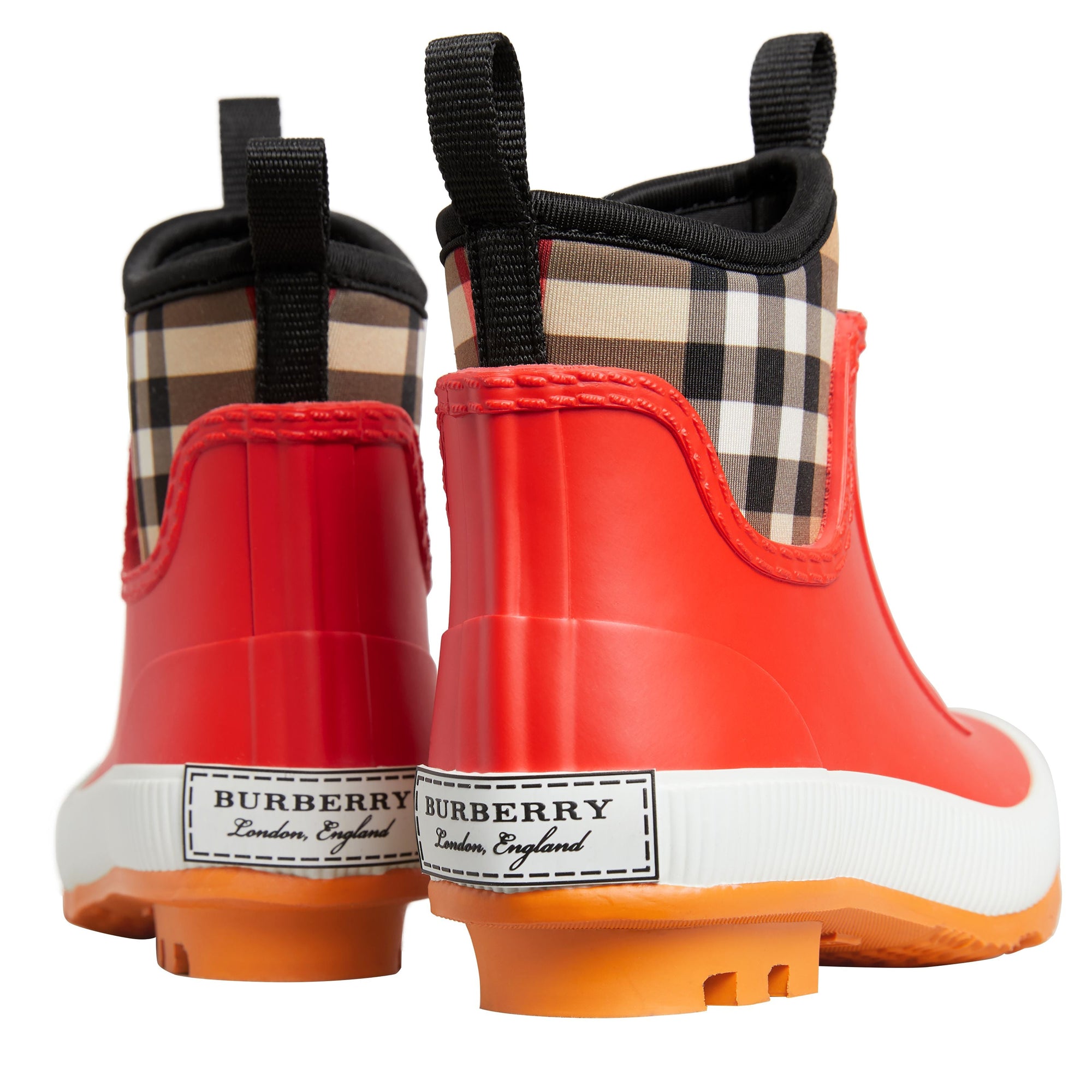 Bottes de pluie en caoutchouc et néoprène à motif Vintage check - Bright Red