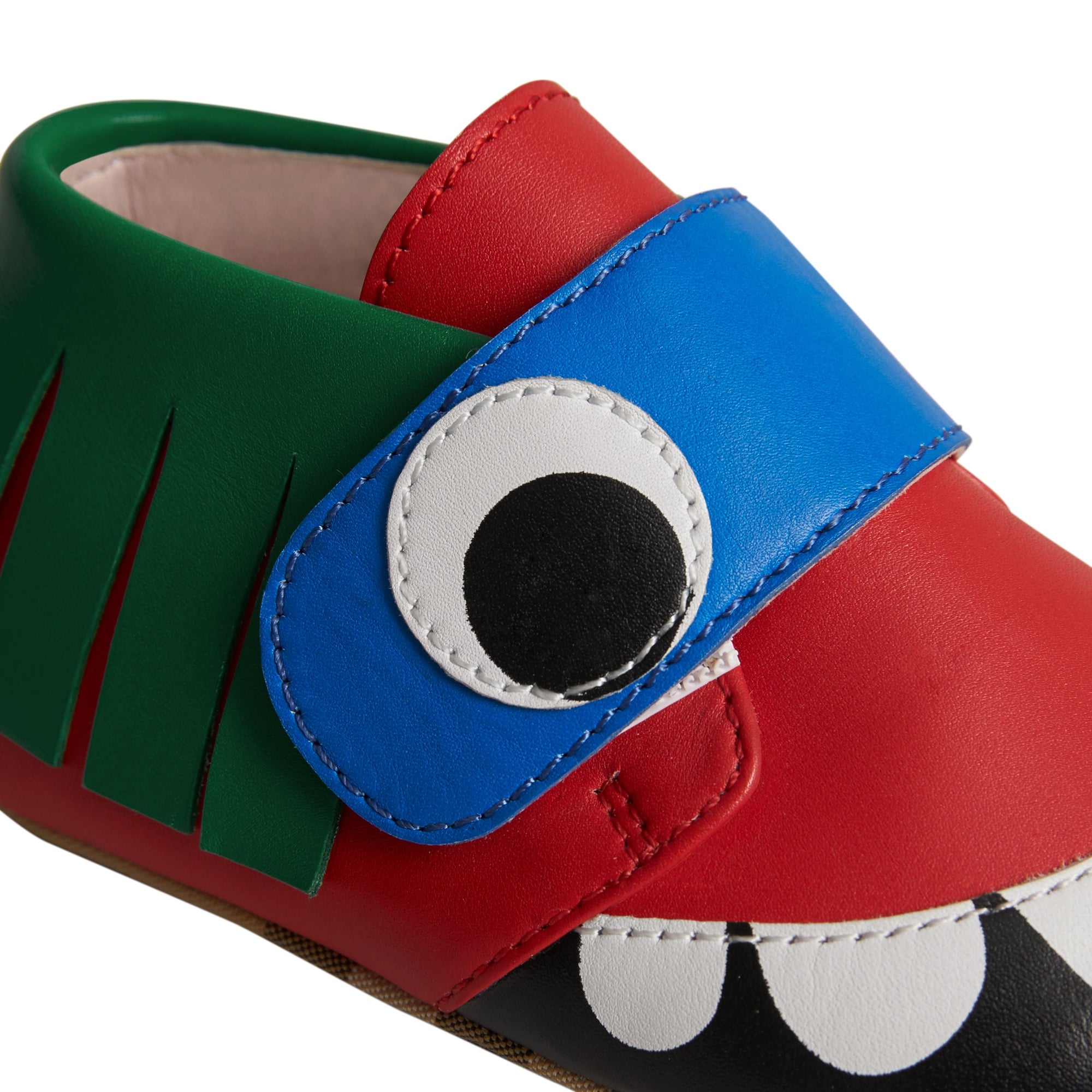 Chaussures en cuir à motif monstre - Bright Red