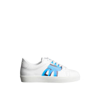 Sneakers en cuir à imprimé graffiti - Bright Sky Blue