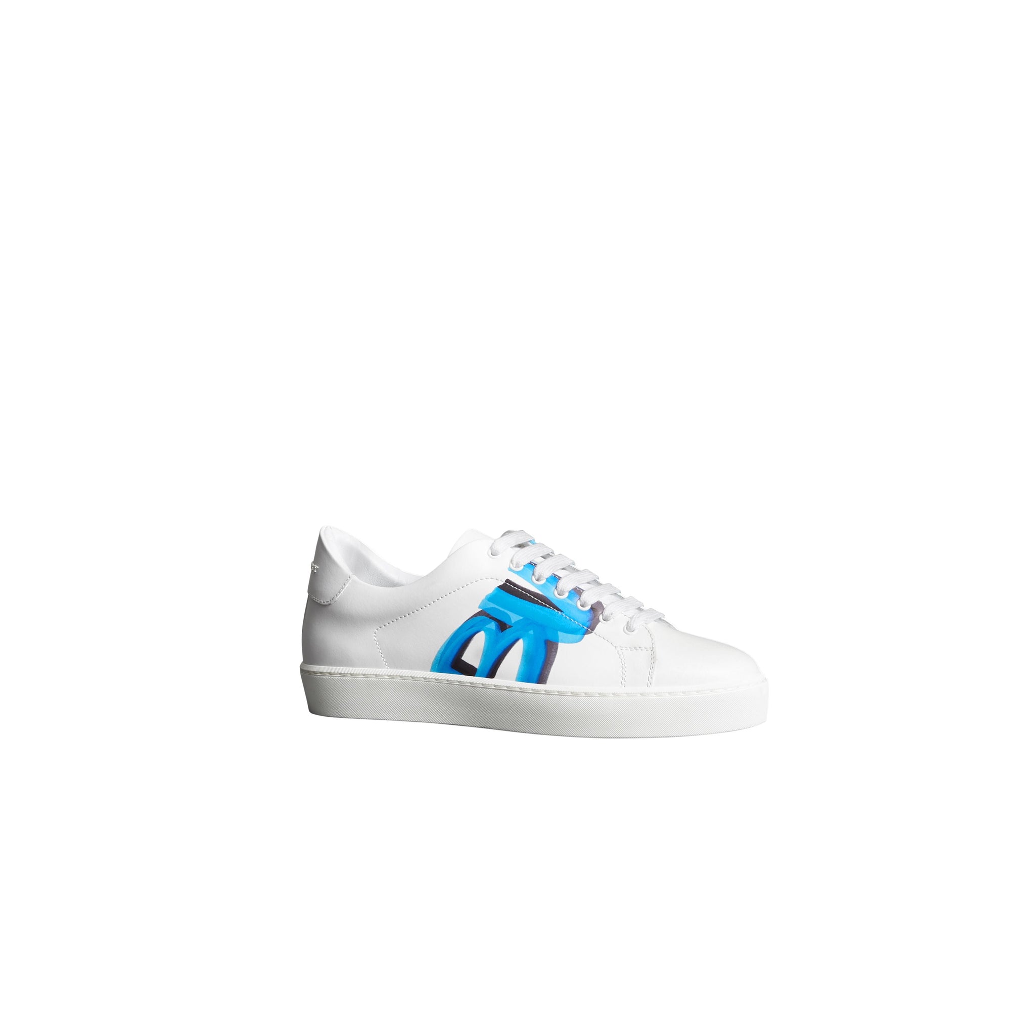 Sneakers en cuir à imprimé graffiti - Bright Sky Blue