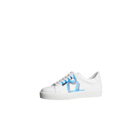 Sneakers en cuir à imprimé graffiti - Bright Sky Blue