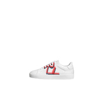 Sneakers en cuir à imprimé graffiti - Bright Red