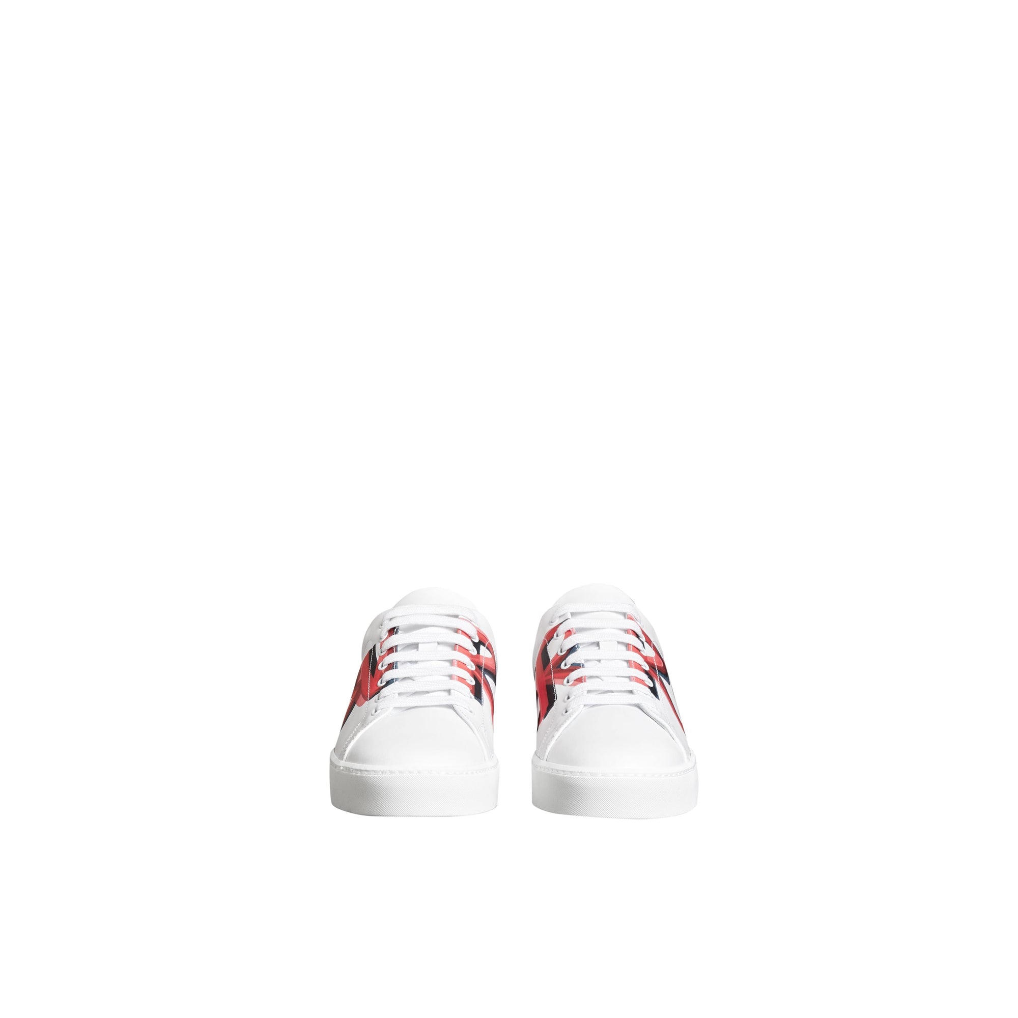 Sneakers en cuir à imprimé graffiti - Bright Red