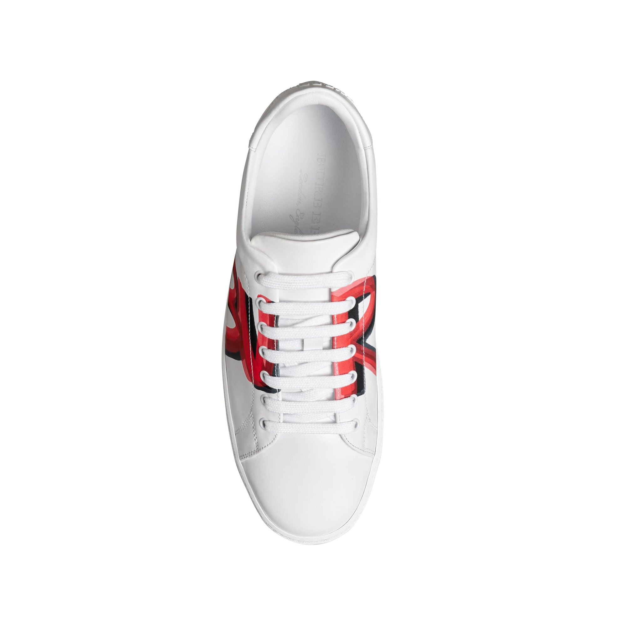 Sneakers en cuir à imprimé graffiti - Bright Red