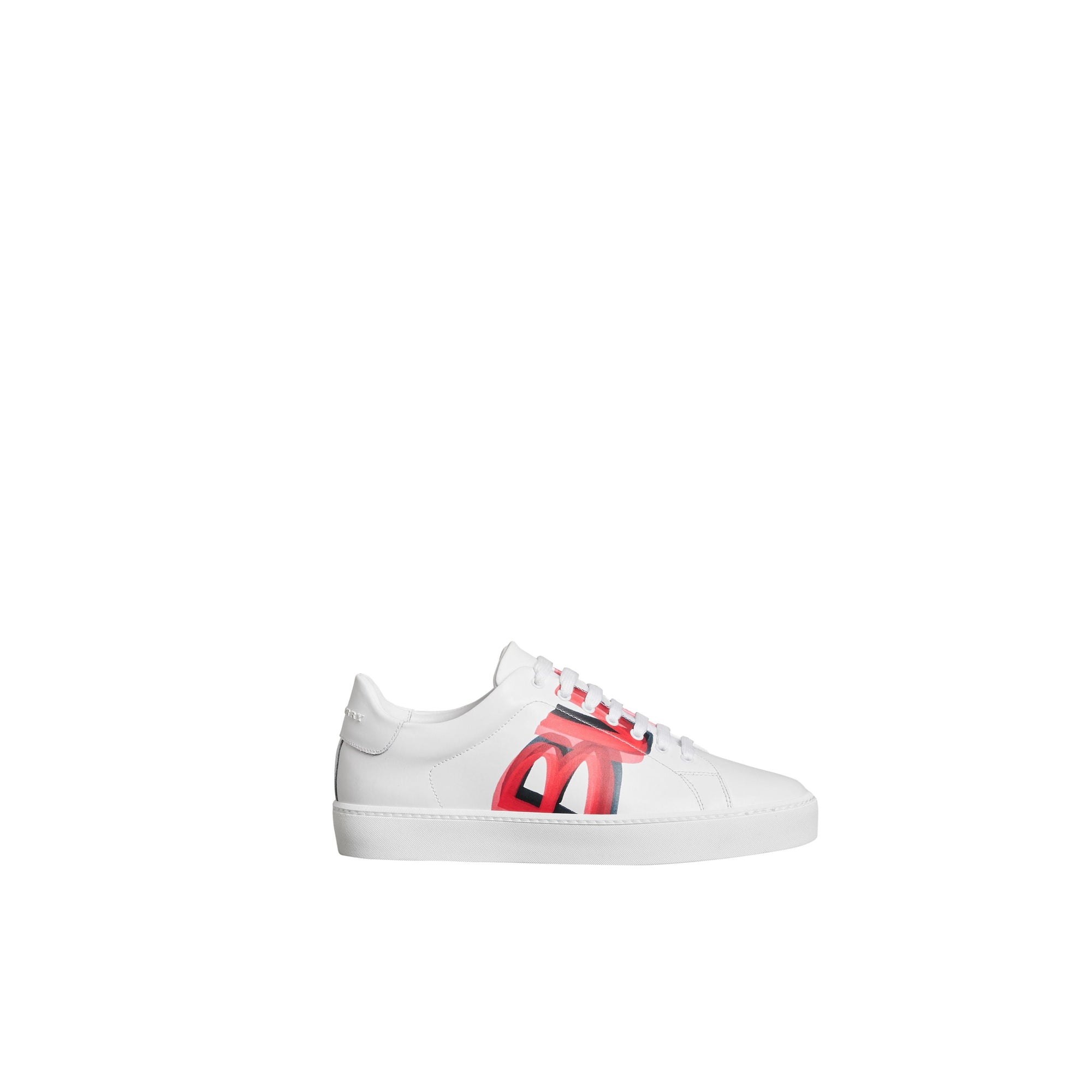 Sneakers en cuir à imprimé graffiti - Bright Red