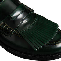 Mocassins en cuir à franges - Bottle Green