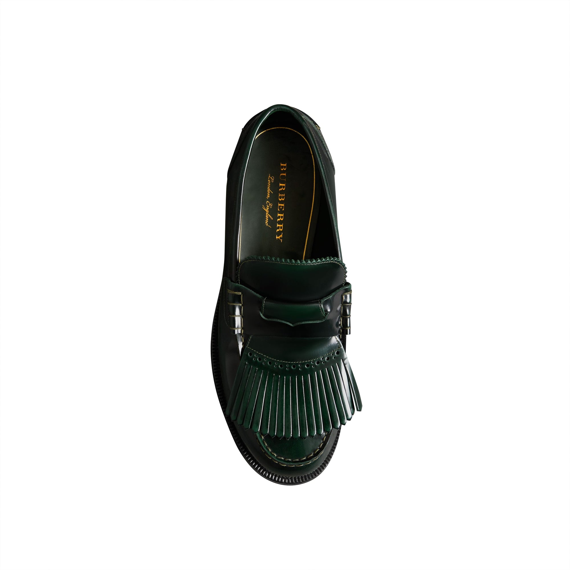 Mocassins en cuir à franges - Bottle Green