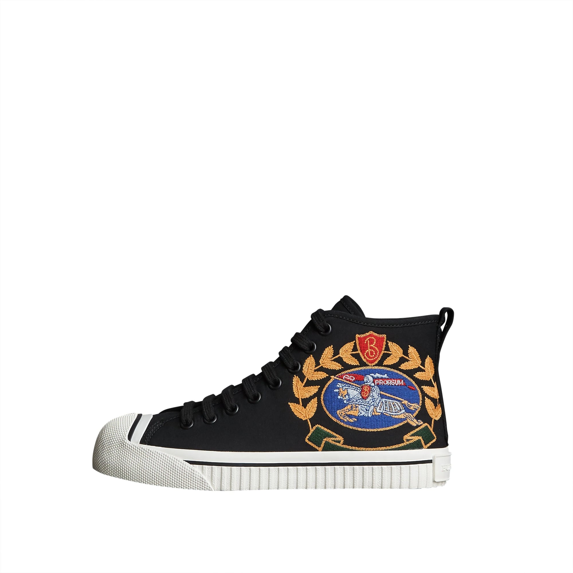 Sneakers montantes avec logo d'archive brodé - Black