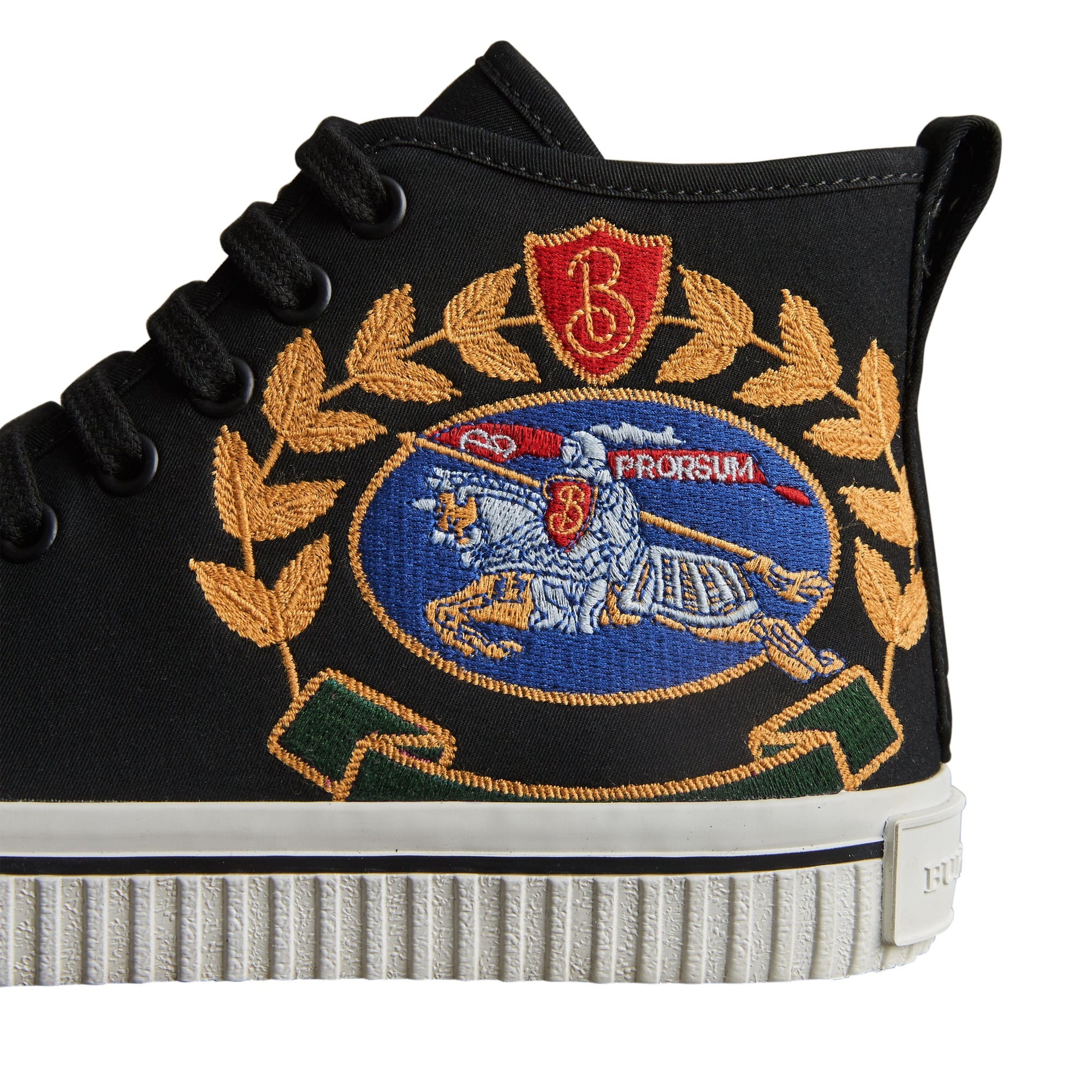 Sneakers montantes avec logo d'archive brodé - Black